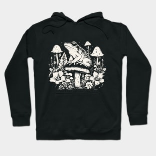 Frog Garden Nature Mushroom Design Hoodie